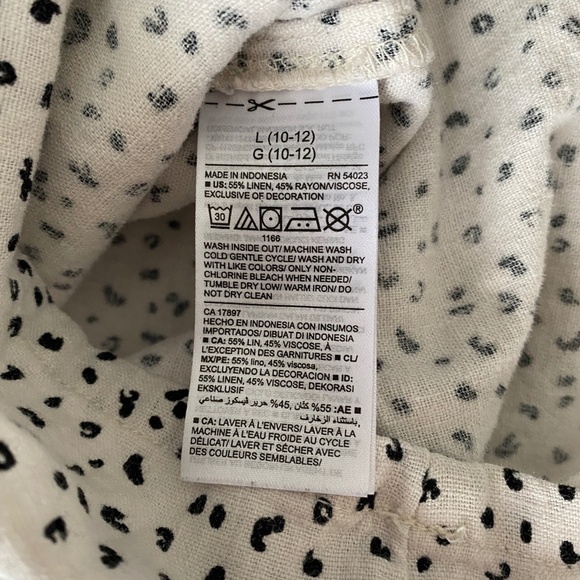Old Navy Girl's White/Black Print Linen Blend‎ Romper Size Large (10-12) - Picture 7 of 13